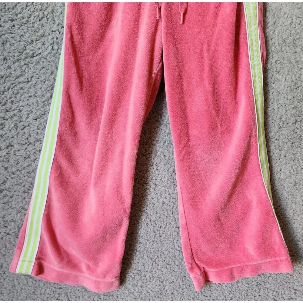 Ralph Lauren Girls Pull On‎ Elastic Waist Velour Track Pants Pink/Green Size 4
